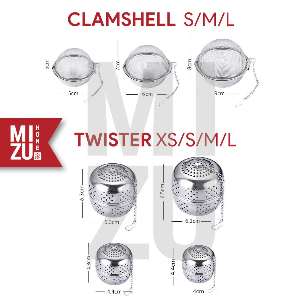 MIZU SAENGGANGCHA Tea Infuser Ball Saringan Teh Rempah Spice Seasoning Strainer FULL 304 STAINLESS-4