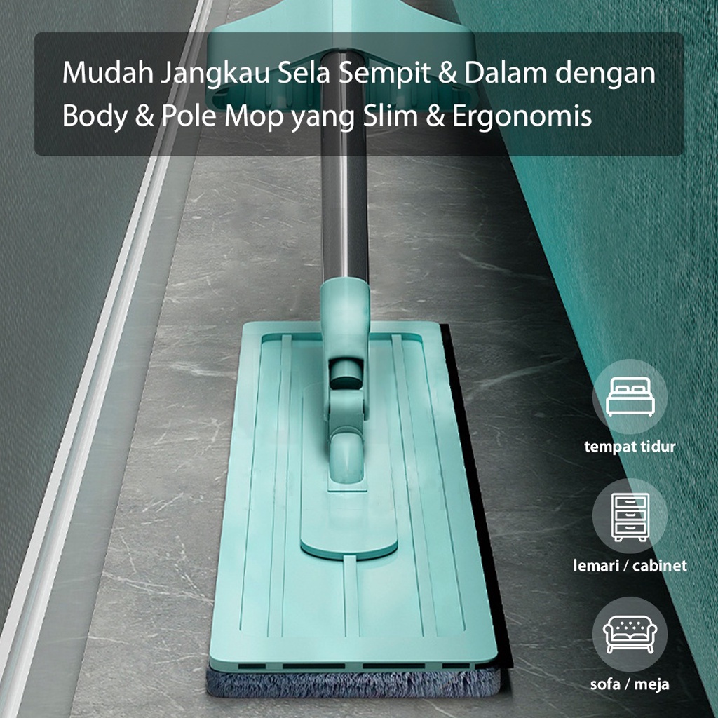 ❤️GTB❤️ Standing Mop Microfiber Alat Pel Lantai Warna Hijau Dapat Berdiri Microfiber Berputar 360 Derajat / Standing Microfiber Mop Alat Pel Lantai Datar Pengering Praktis Dan Dapat Berdiri Warna Hijau R833