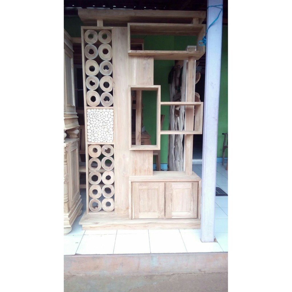 lemari hias pajangan jati,rak buku,lemari,bufet partisi,