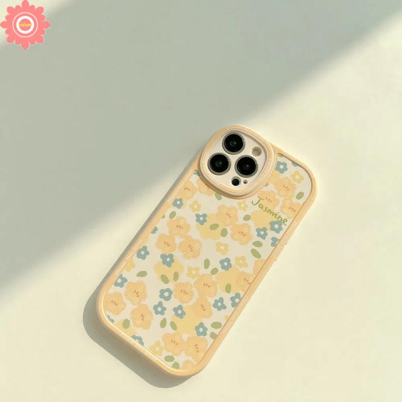 Soft Case TPU Motif Bunga Kuning Retro Untuk IPhone 7 8 Plus 12 13 11 Pro Max X XR XS Max 6 6s 7 Plus 8 Plus SE 2020