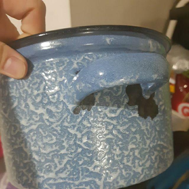 Panci Masak Dutchoven Enamel (porcelain On Steel) Indonesia Motif Batik / Kembang 16 Cm 18 Cm