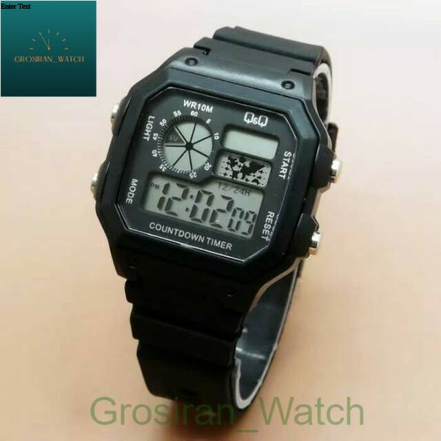 Jam Tangan Unisex QQ digital Kotak Black Series [G_W]