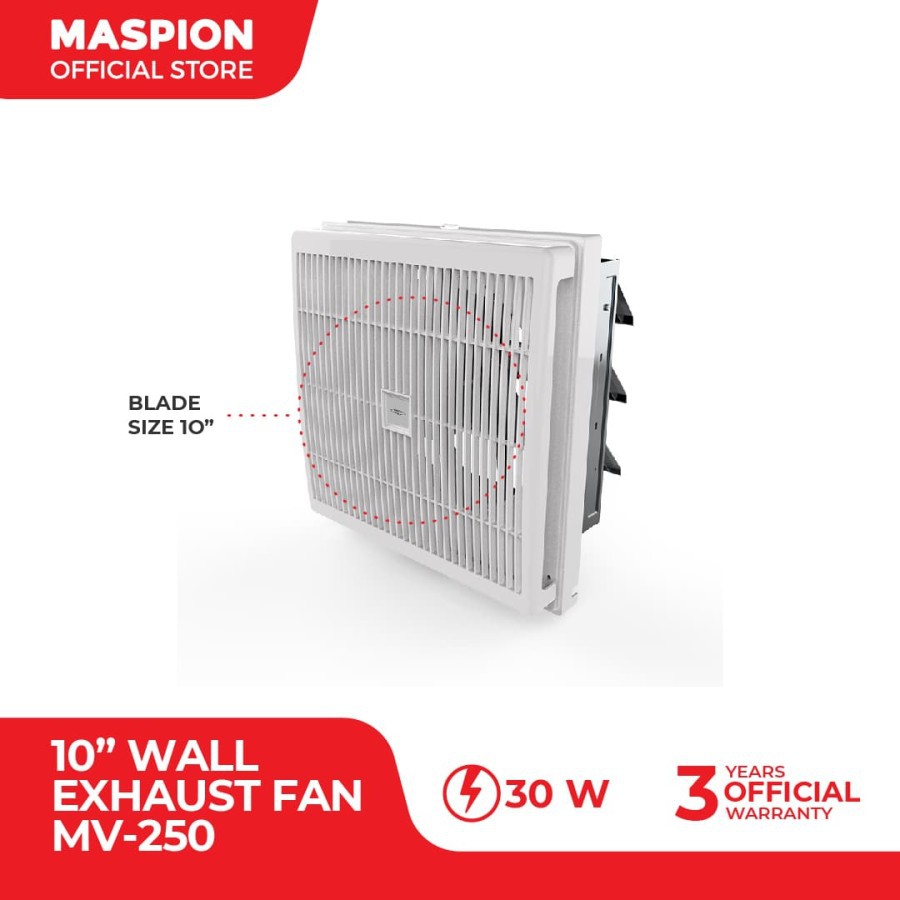 MASPION MV 250 NEX - Kipas Angin wall Exhaust Fan 10&quot; / Kipas Angin Ventilasi 10 Inch - Garansi Resmi 1 Tahun