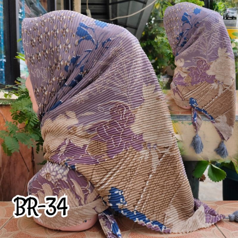 SEGIEMPAT PLISKET MOTIF JAMBUL BRANDED / JILBAB SEGIEMPAT PLISKET / SEGIEMPAT PLISKET / SEGIEMPAT VOAL / JILBAB JAMBUL-BR-34