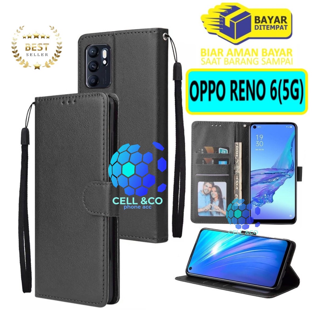 Flip cover OPPO RENO 6 5G Flip case buka tutup kesing hp casing flip case leather wallet