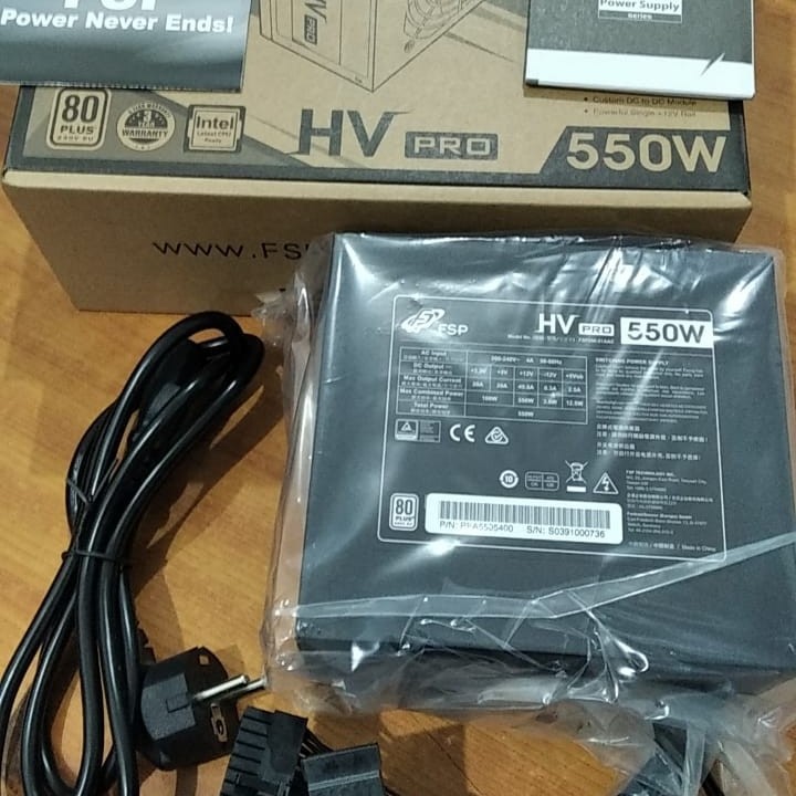 Power Supply FSP HV pro 550 Watt - PSU FSP HVpro 550W 80+