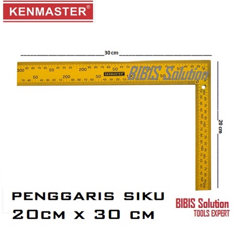 

KENMASTER Penggaris Siku Tukang Besi L Penggaris siku 8 x 12inch kuning