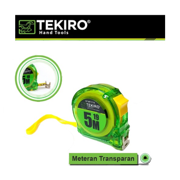 Tekiro Meteran Transparan 5 Meter / Measuring Tape 5 Meter / Rol Matic Meter