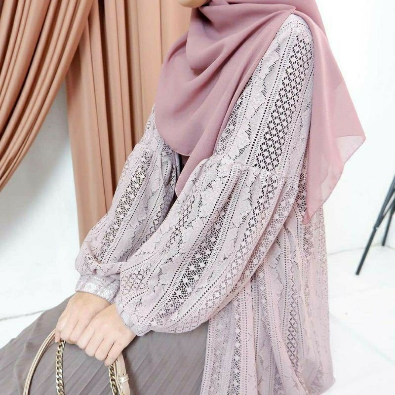 Promo LONG cardi Brukat/ Outer brukat wanita terlaris