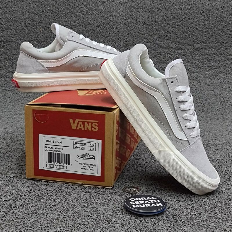 SU81 OBRAL SEPATU VANS OLD SKOOL VAULT OG ABU PUTIH IMPORT QUALITY