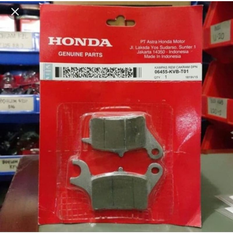 PAD SET BEAT KARBU KAMPAS DEPAN BEAT KARBU BEAT KARBU KAMPAS REM DEPAN BEAT KARBU 06455KVBT01 ORI