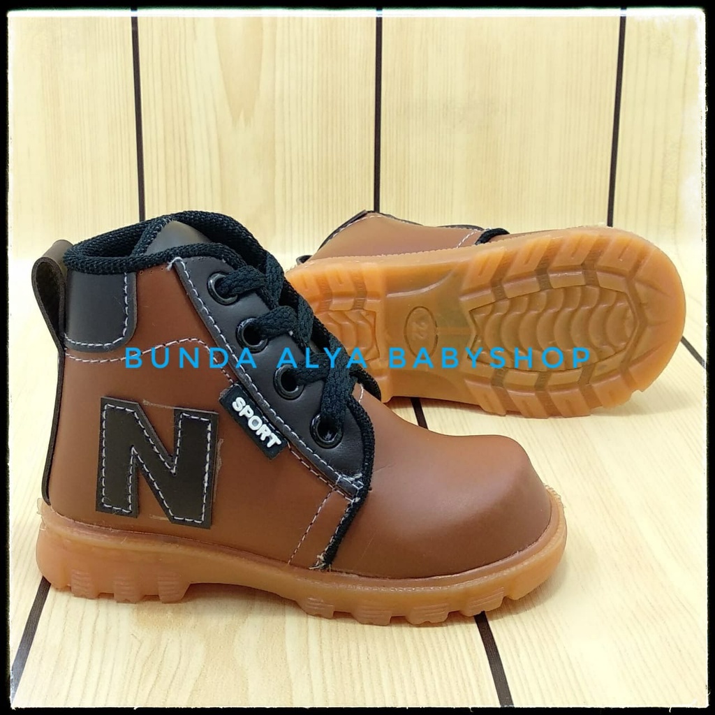 Sepatu Anak Laki Boots Usia 1 Tahunan COKLAT - Sepatu Anak Boots Cowok Keren Size 22 - 23