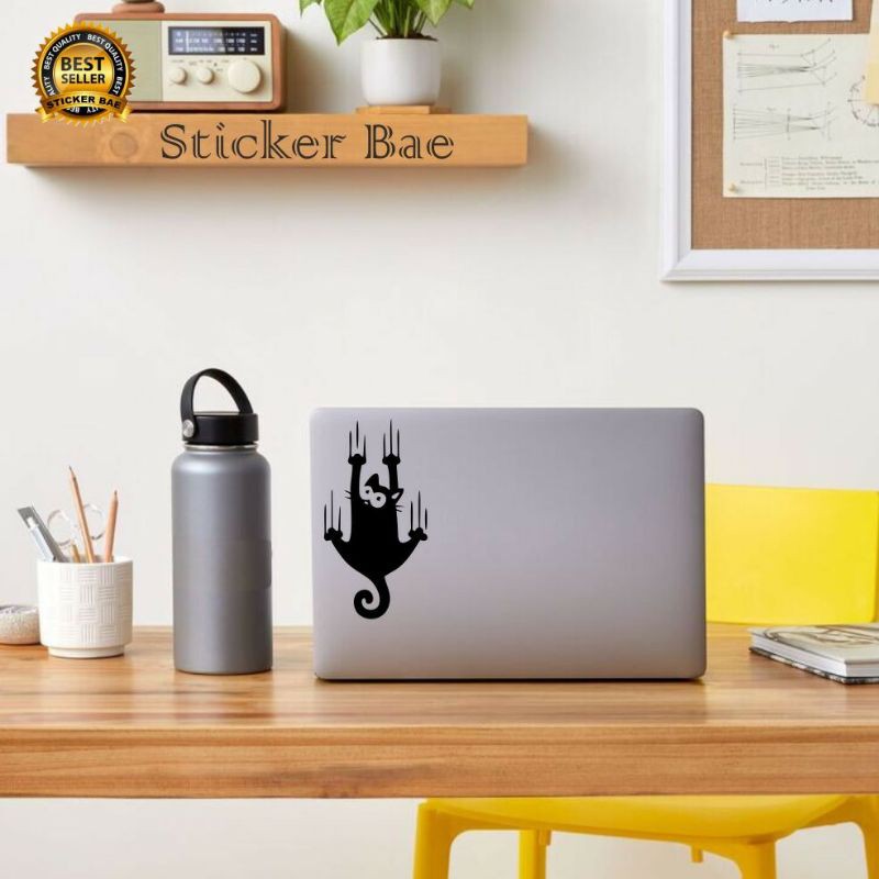 stiker kucing cuting untuk laptop