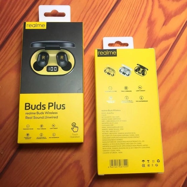 Headset Bluetooth Airdots Realme Buds Plus Wireless Earbuds Touch LED ORIGINAL REALME (Model Touch)