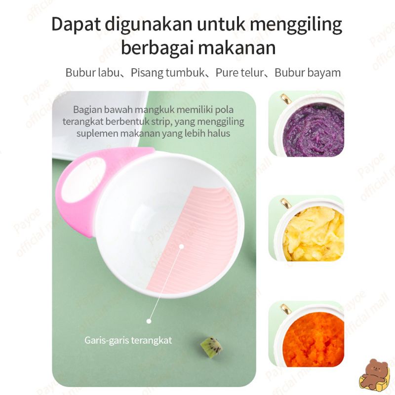 Food Masher Grinder Bowl Mangkok Penghalus Pelumat Pembuat Makanan MPASI