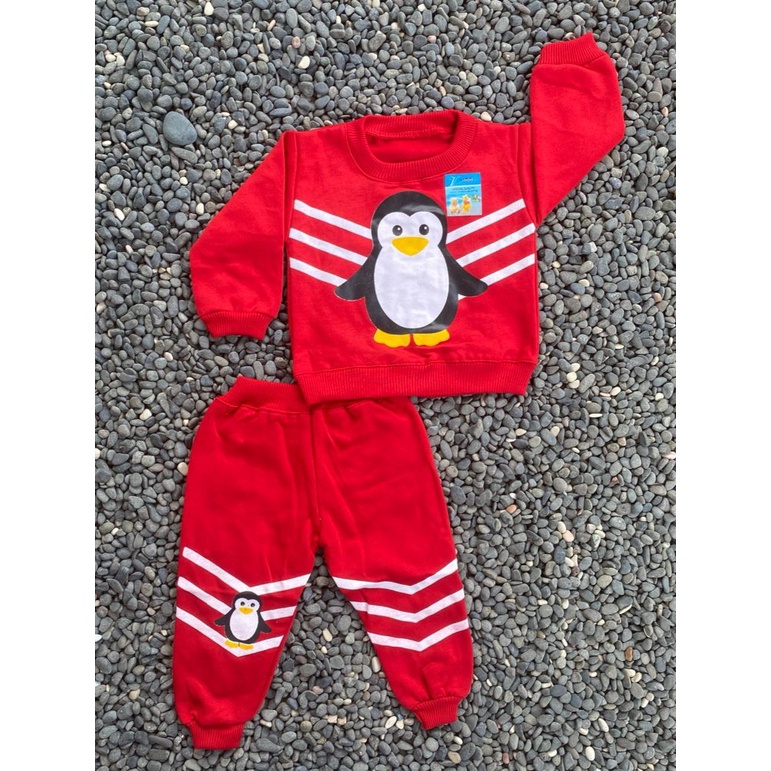 sweater bayi lucu murah motif pinguin lucu setelan 3-18 bulan