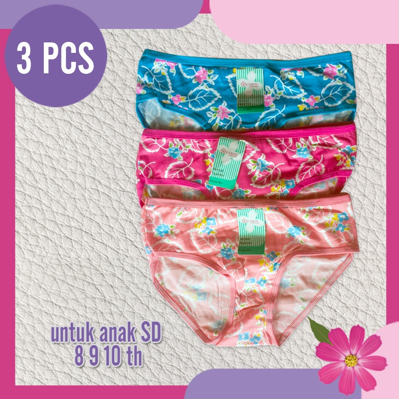CD Celana Dalam anak perempuan SD 8 9 10 tahun Wenrou Bahan Katun Motif untuk cewek kekinian murah