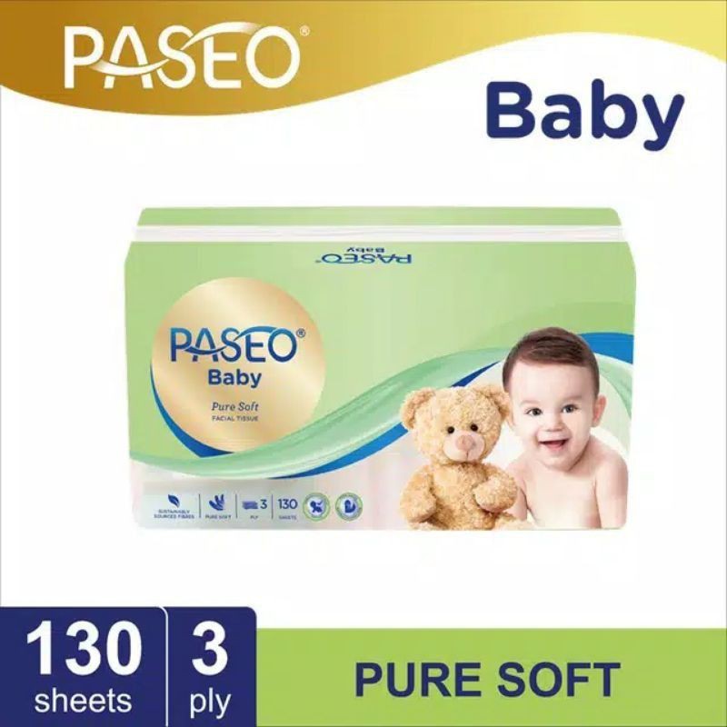 tissue paseo baby facial pure soft 130- 3ply/ tissue bayi pure soft