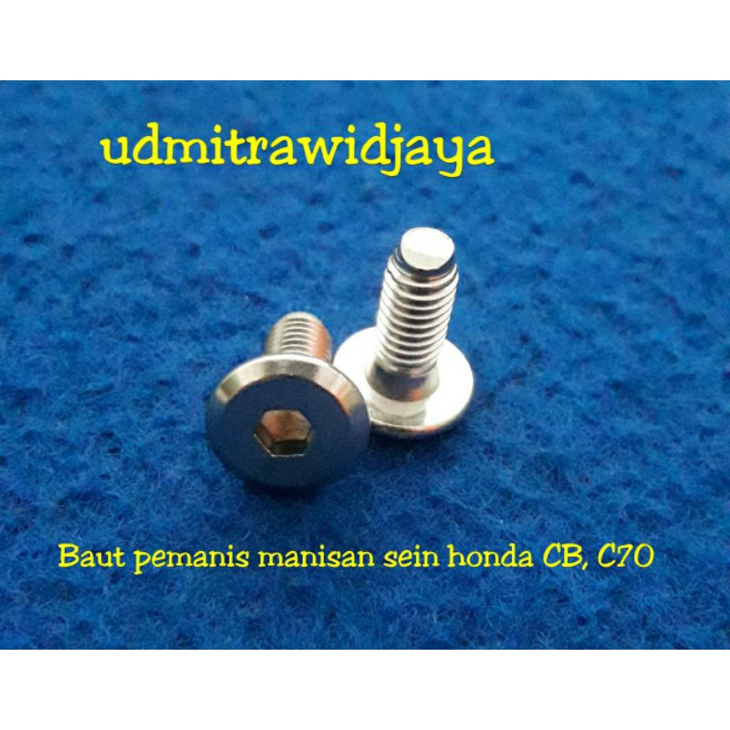 Baut L stainless pemanis manisan sein honda CB C70 1PCS baut manisan reting riting sen CB baud jcbc SS anti karat baut variasi probolt