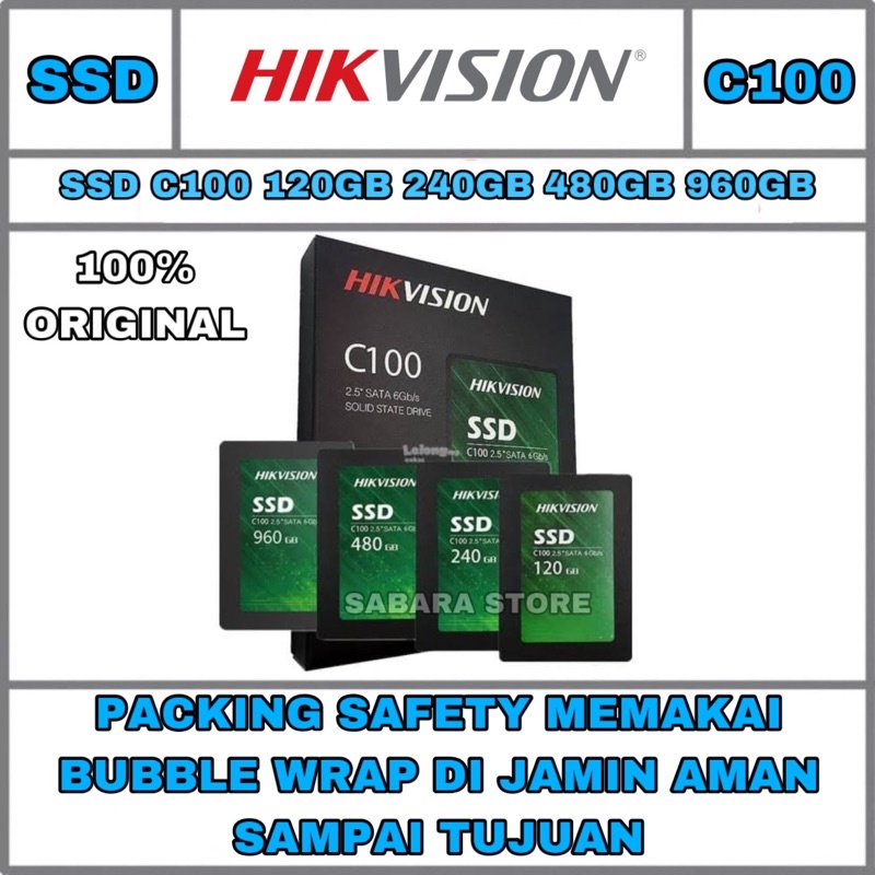 SSD Hikvision C100 120GB 240GB 480GB 960GB Solid State Drive Sata 2.5 Internal Storage Device laptop C 100 hik vision original notebook pc komputer murah