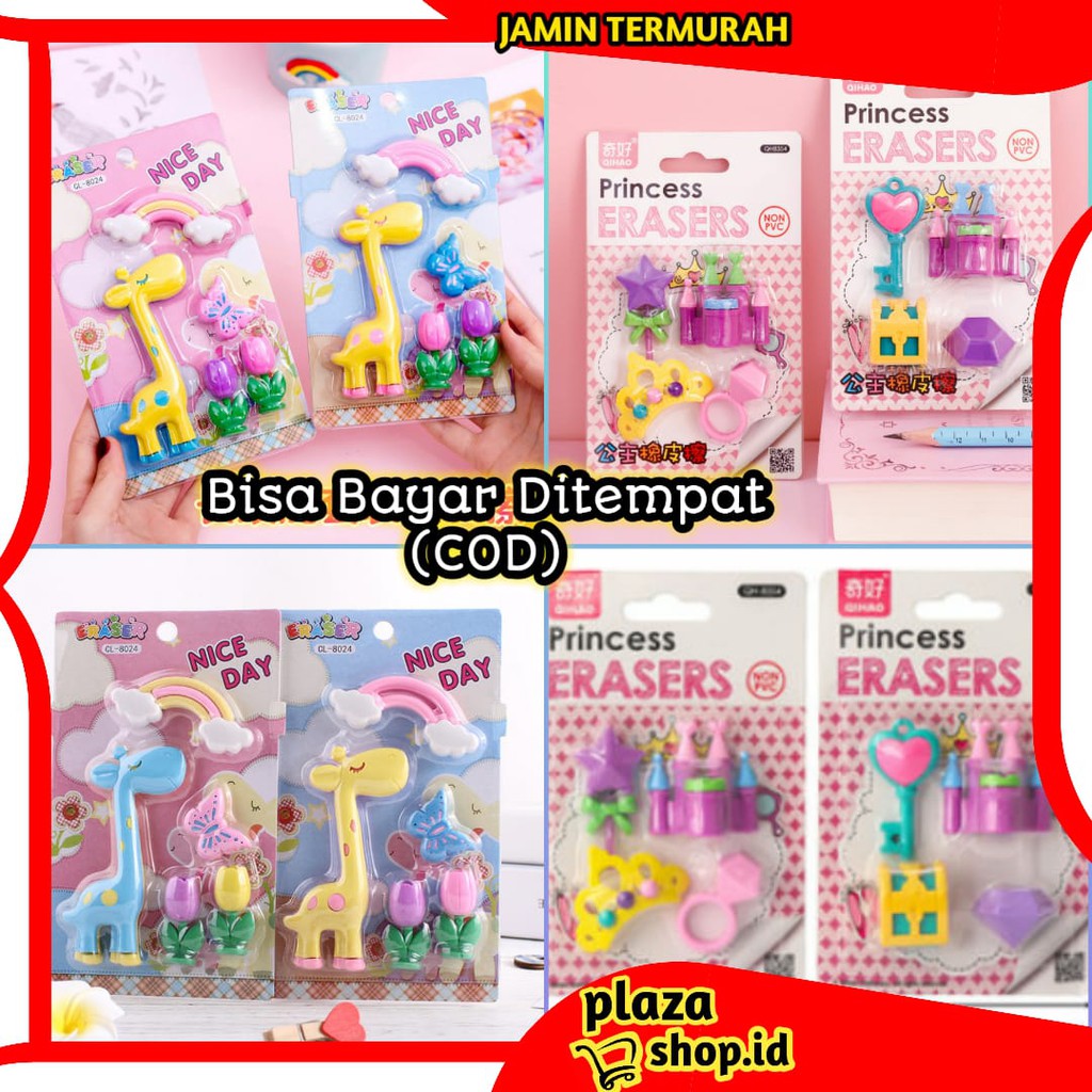 

Plazashop♨ COD HS152 Penghapus Pensil Set Karakter Jeparah dan Princess Eraser Set Statonary Murah
