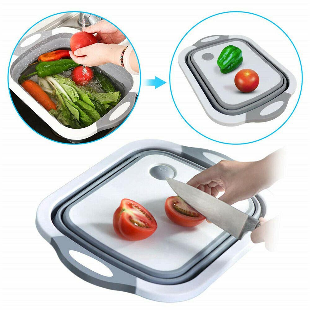 [GRAY.STOR178] MURAH!! Talenan Lipat 3 In 1 Multifungsi Talenan Portable Baskom Cuci Sayur Buah .EBS