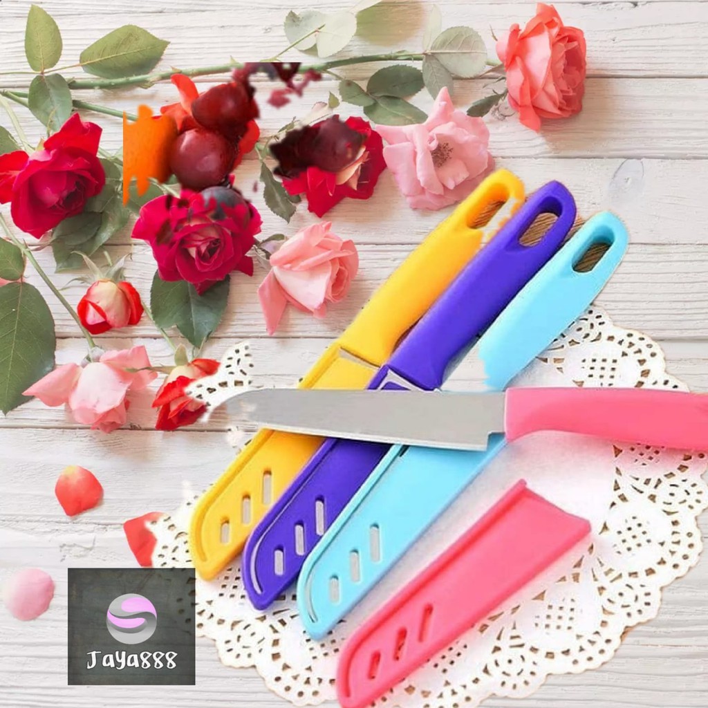 (JY)pisaubuah stainless sarung multifungsi//pisau dapur knife//alat kupas mini potong sayur