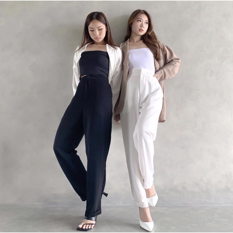 CLARA ANKLE PANTS PREMIUM KOREA - LONG PANTS - CELANA  KERJA PANJANG FORMAL WANITA - FLOWY PANTS - CELANA BAHAN - CELANA CASUAL - HADIAH ATAU KADO ULTAH CEWEK