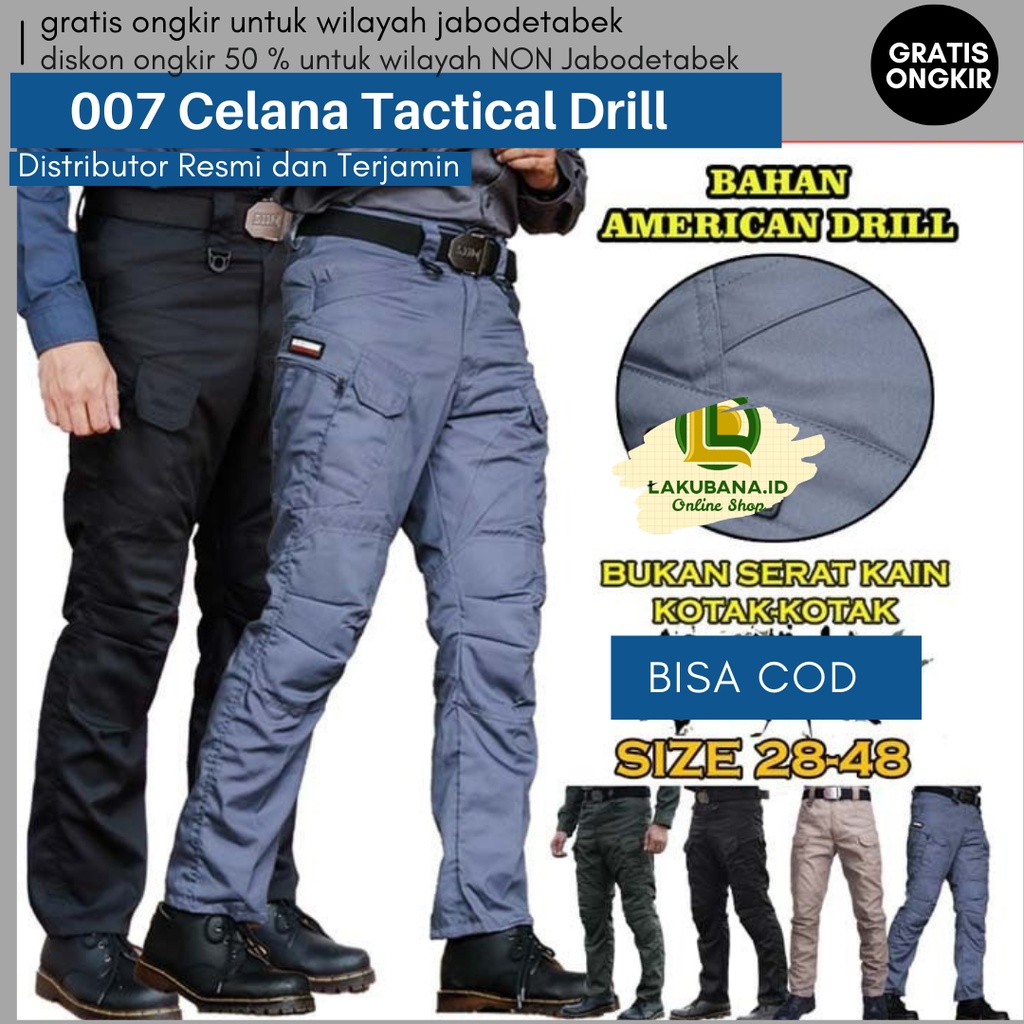 007 Celana Tactical Drill - Bahan American Drill