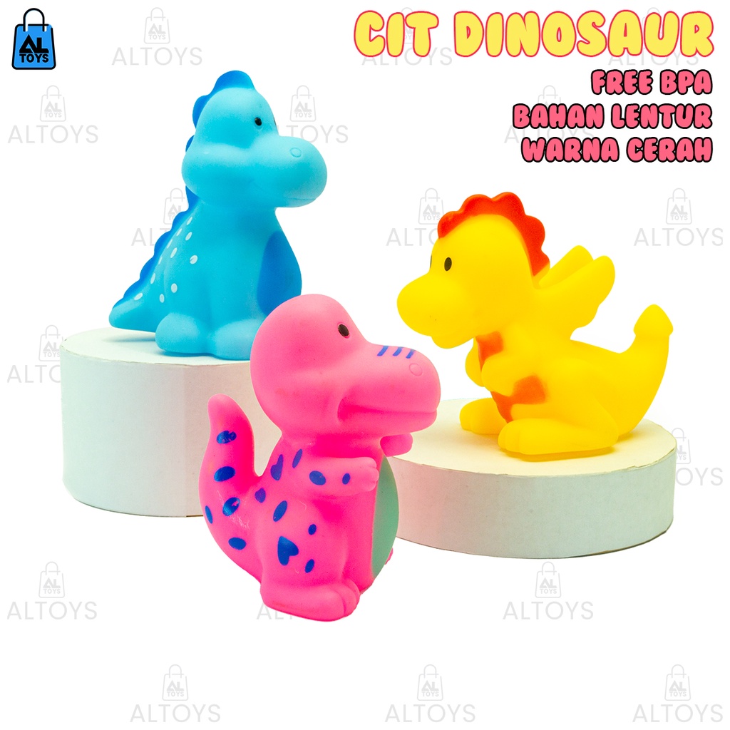 Mainan Cit Dinosaurus Set Isi 3Pcs Murah / Mainan Pencetan Dinosaur SH303