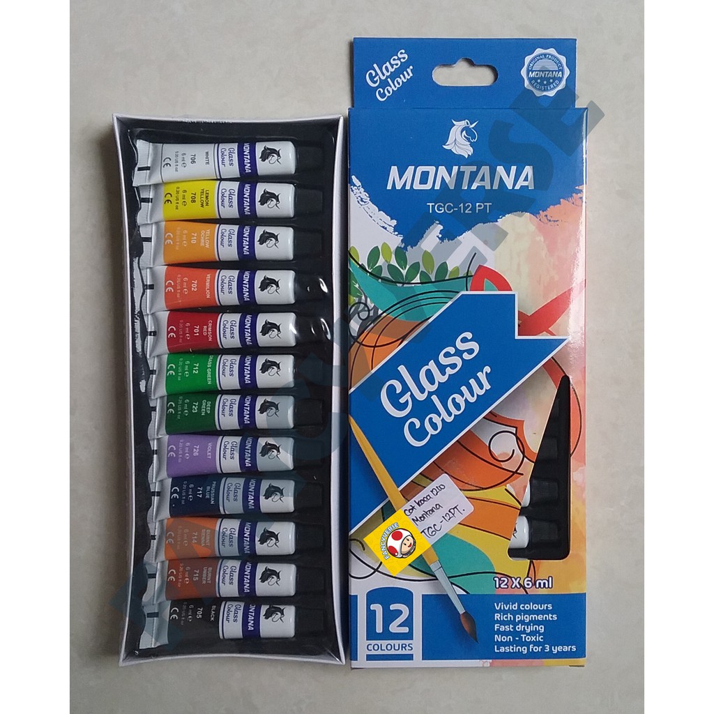

Cat Kaca 12 Warna Montana TGC-12PT 6ml / Glass Color