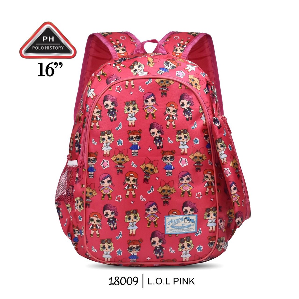 { FF }Tas Ransel Anak Karakter SD Full Motif Lucu Bagus Polo History 16Inch 18009 / Free Kotak Pensil