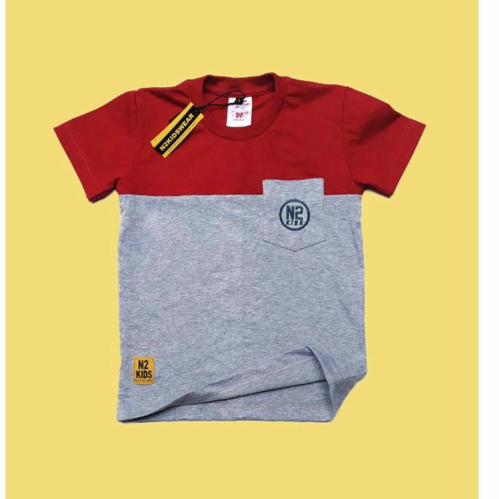 kaos anak kombinasi warna