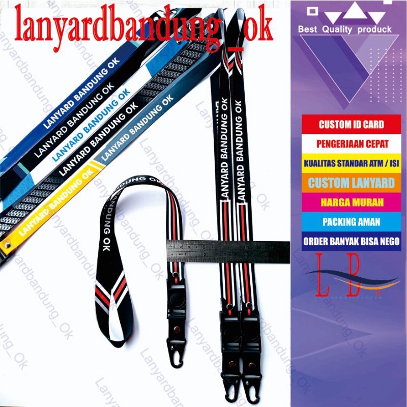 

TALI LANYARD PRINTING 2 CM 2 SISI CANTELAN SNAPHOOK/LANYARD PRINTING SNAPHOOK