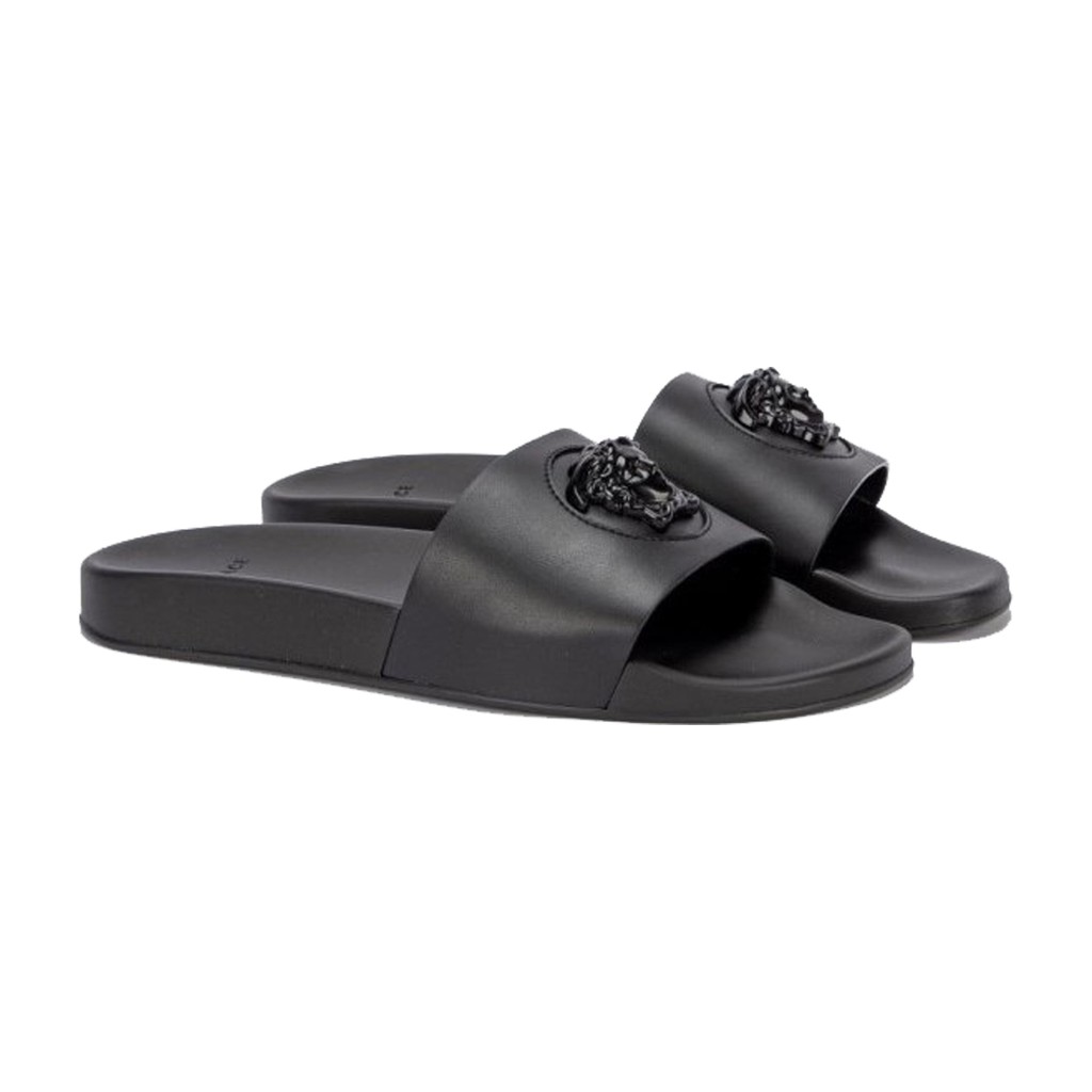 Vrsace La Medusa Leather Slides Black 100% Authentic