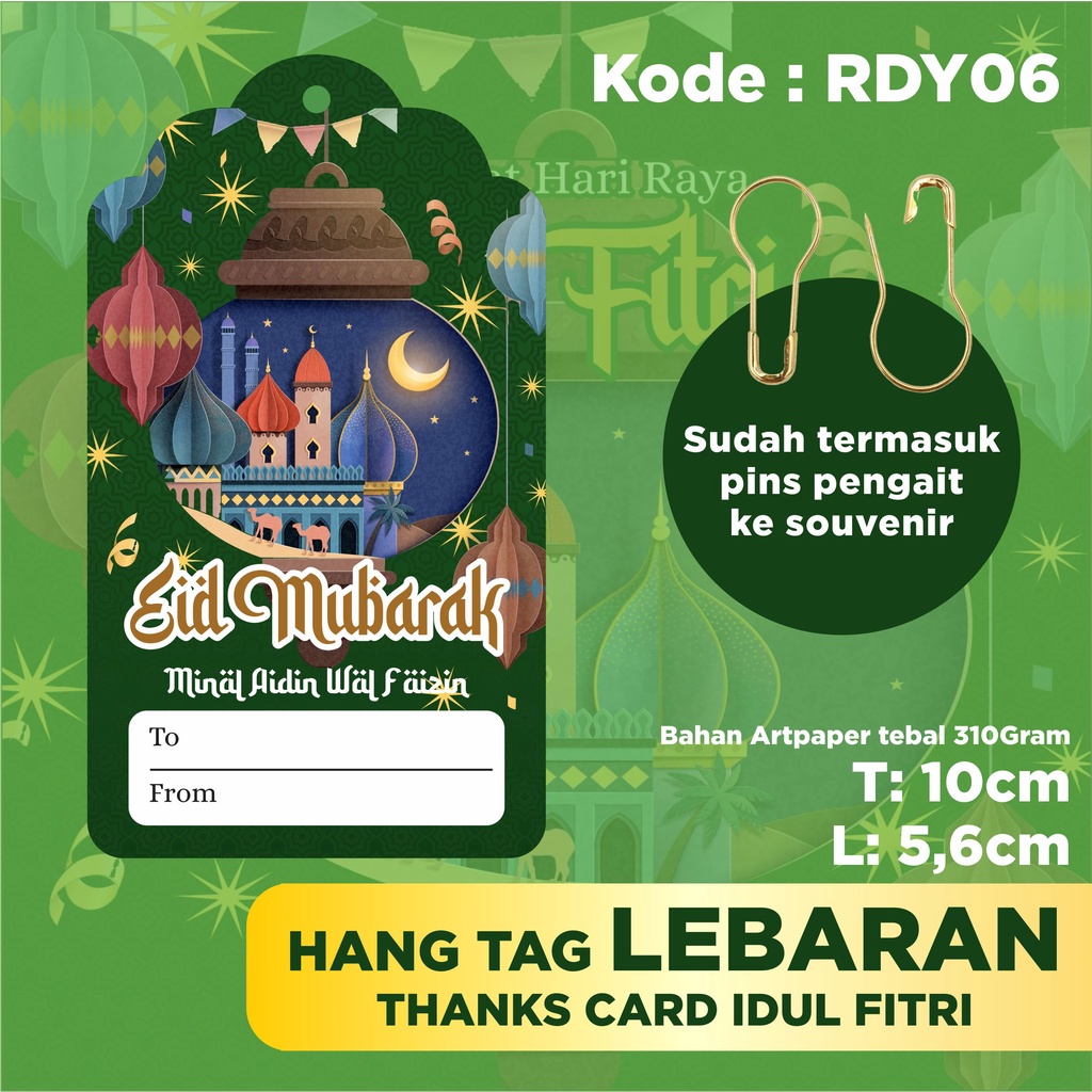 Hang tag lebaran / hang tag idul fitri / thanks card lebaran / kartu ucapan lebaran / kartu parcel