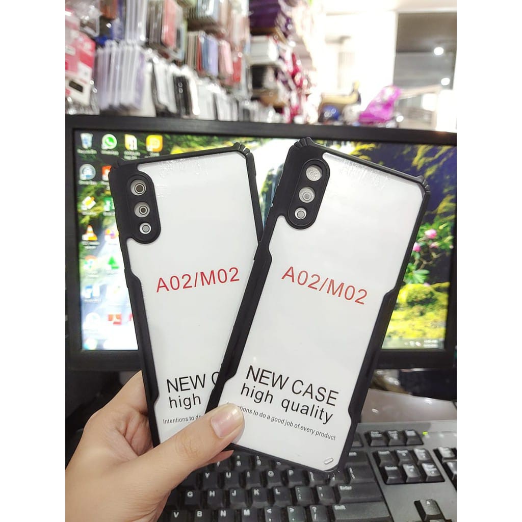 Anti Shocking Samsung A02 M02 6.5 Inch Hardcase List Hitam Acrylic Case