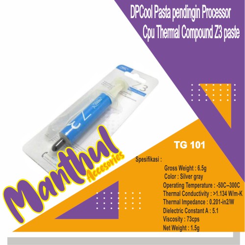 DeepCool Pasta pendingin Processor Cpu Thermal Compound Z3 paste