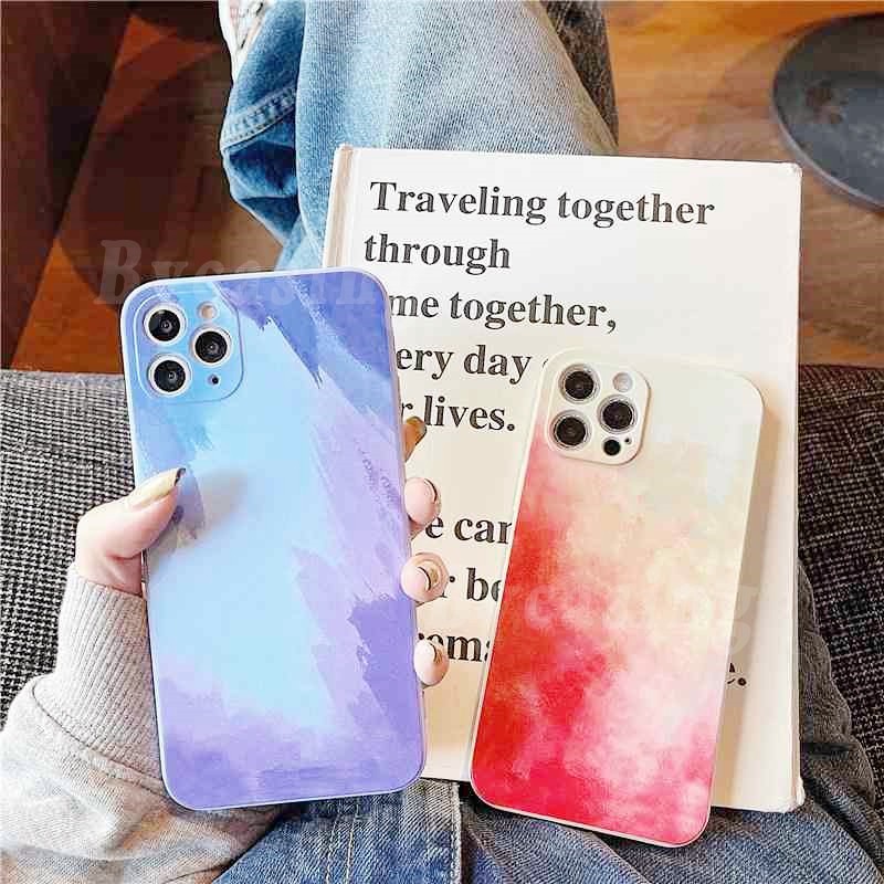 Soft Case Tpu Motif Lukisan Cat Air Warna-Warni Untuk Iphone Xs Max Xr 11 Pro 6s 6 7 8 Plus Se 2020