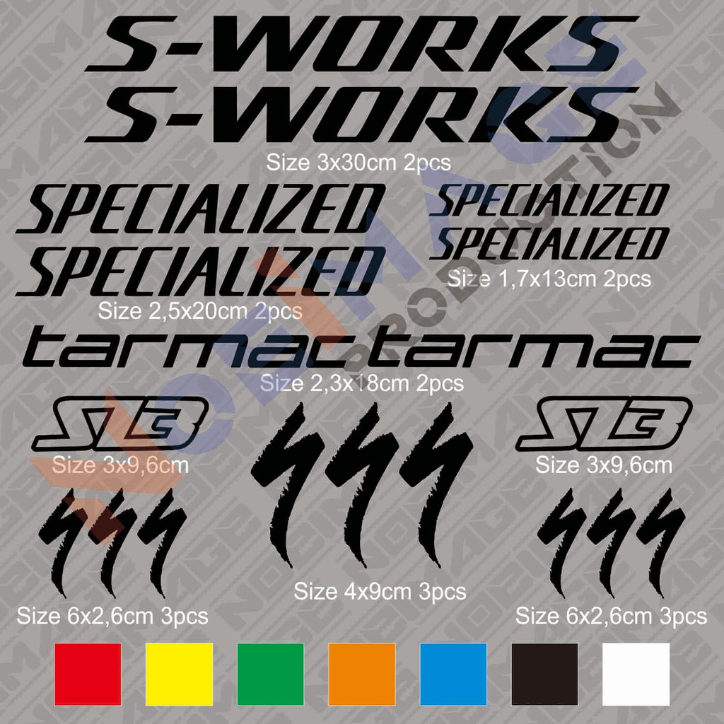 STICKER SEPEDA CUSTOM SPECIALIZED S-WORK TARMAC SL3