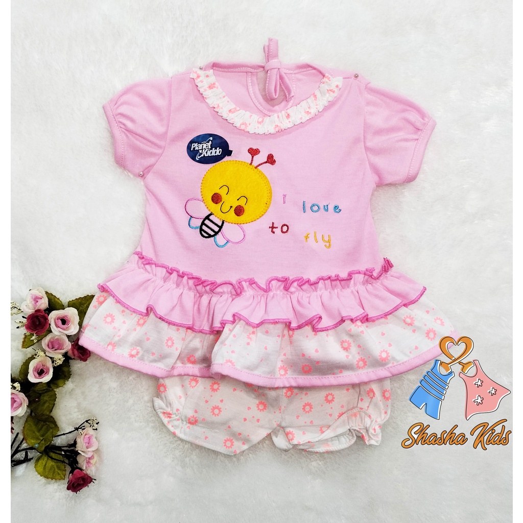 [L 020] Baju bayi perempuan/Dress bayi usia 0-6 bln