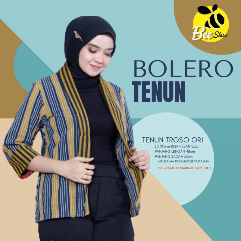 bolero tenun / tenun / outer tenun troso / cardigan tenun / atasan tenun wanita / baju tenun murah