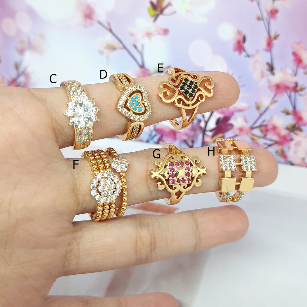 Cincin Xuping Lilit Silang Mewah Model Lebar Lapis Emas - BR381