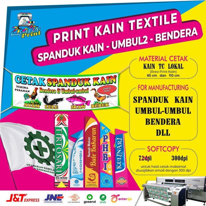 Cetak Spanduk Kain TC Lokal Satuan | Pecel Lele | Bendera | Umbul-umbul per meter