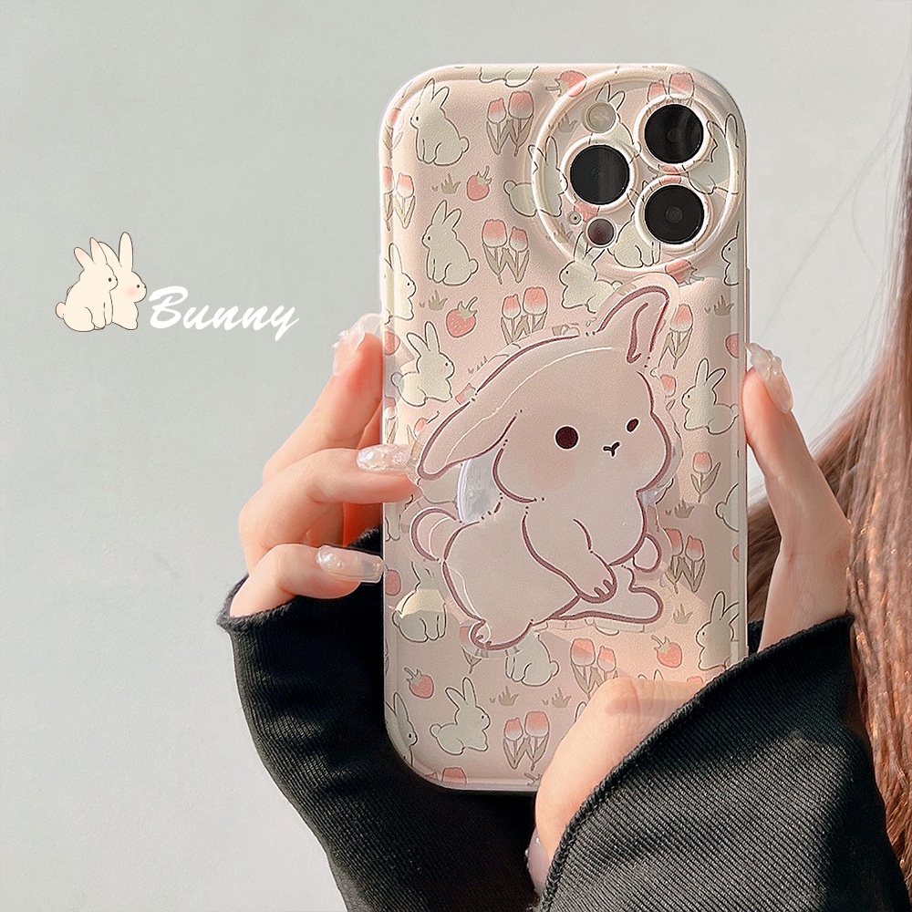 Soft Case Pelindung Lensa Kamera Motif Kartun Hewan Kelinci Untuk Iphone 7 8 PLUS X XR XS 11 12 13 14 PRO MAX SE