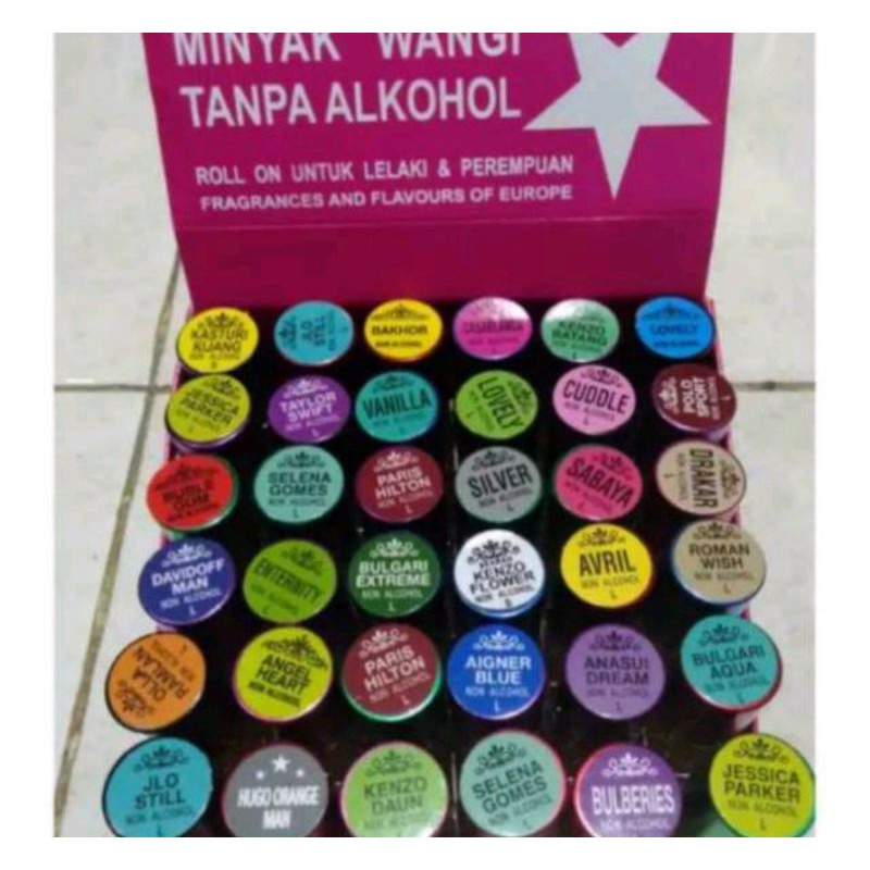 Parfume Roll On Non Alkohol 12 Botol/Lusin Murah(grosir)