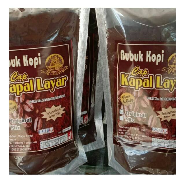 

KOPI BUBUK ORIGINAL MERK KAPAL LAYAR ASLI PADANG BERAT 500GRAM