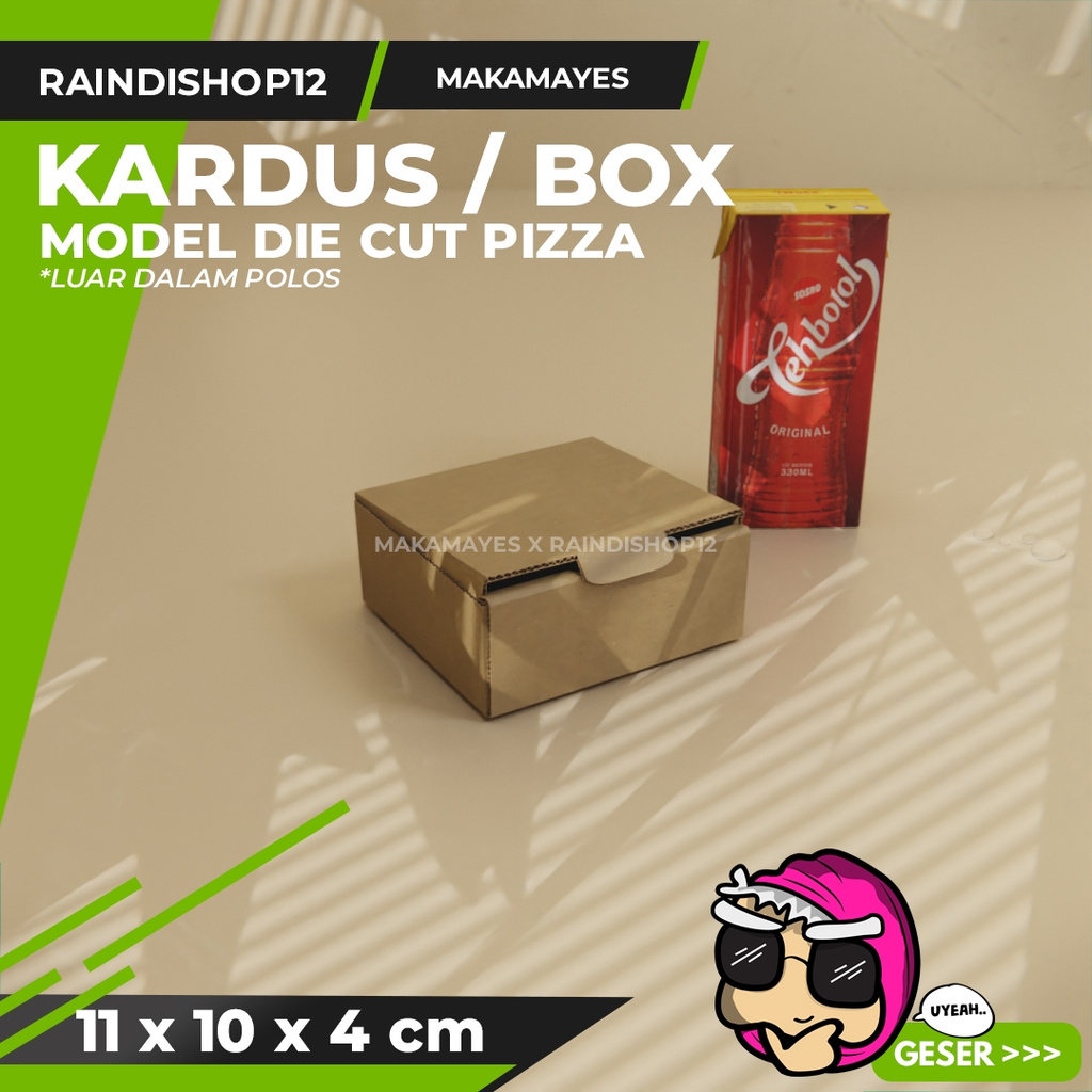 

(MIN 10 PCS) BOX 11 X 10 X 4 CM KARDUS DIE CUT PIZZA KEMASAN PACKAGING KADO