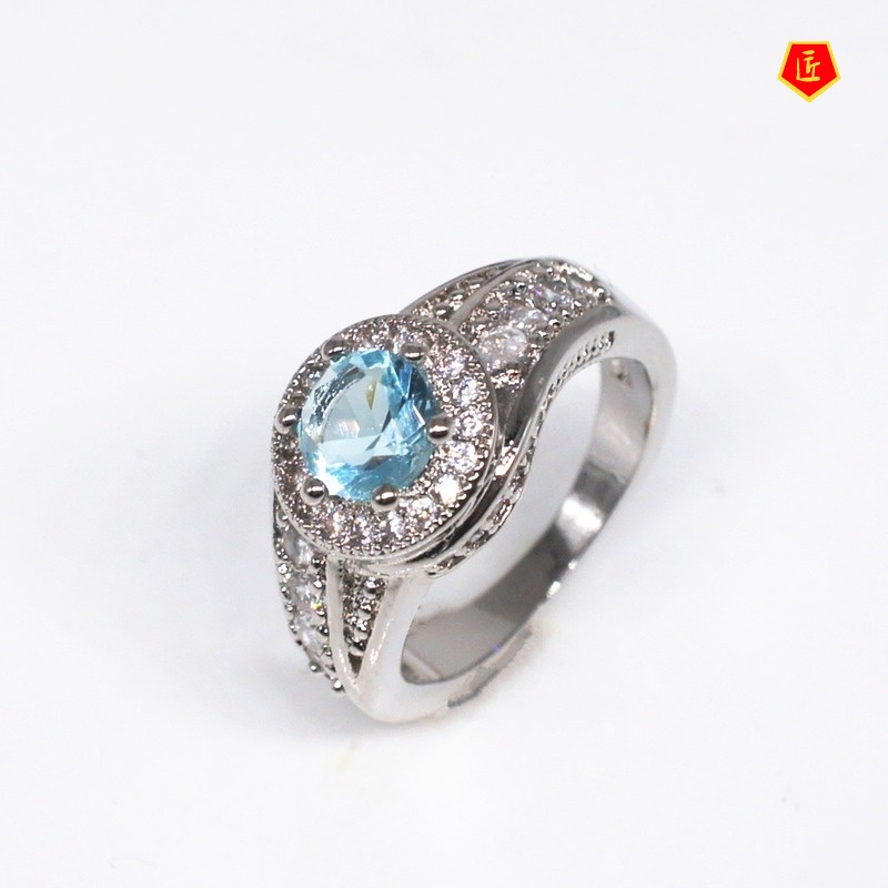 [Ready Stock]925 Silver Ring Full Diamond Spring Shape Creative Fashion