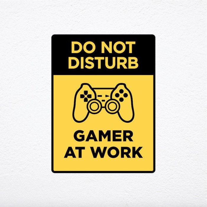 Otello - Gamer at Work | Sign Dekorasi Kamar Gamer Hiasan Dinding Game Keren Unik